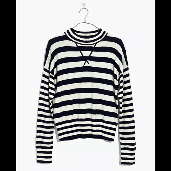 Madewell Relaxed Mockneck Sweater In Stripe - Picture 4 of 4